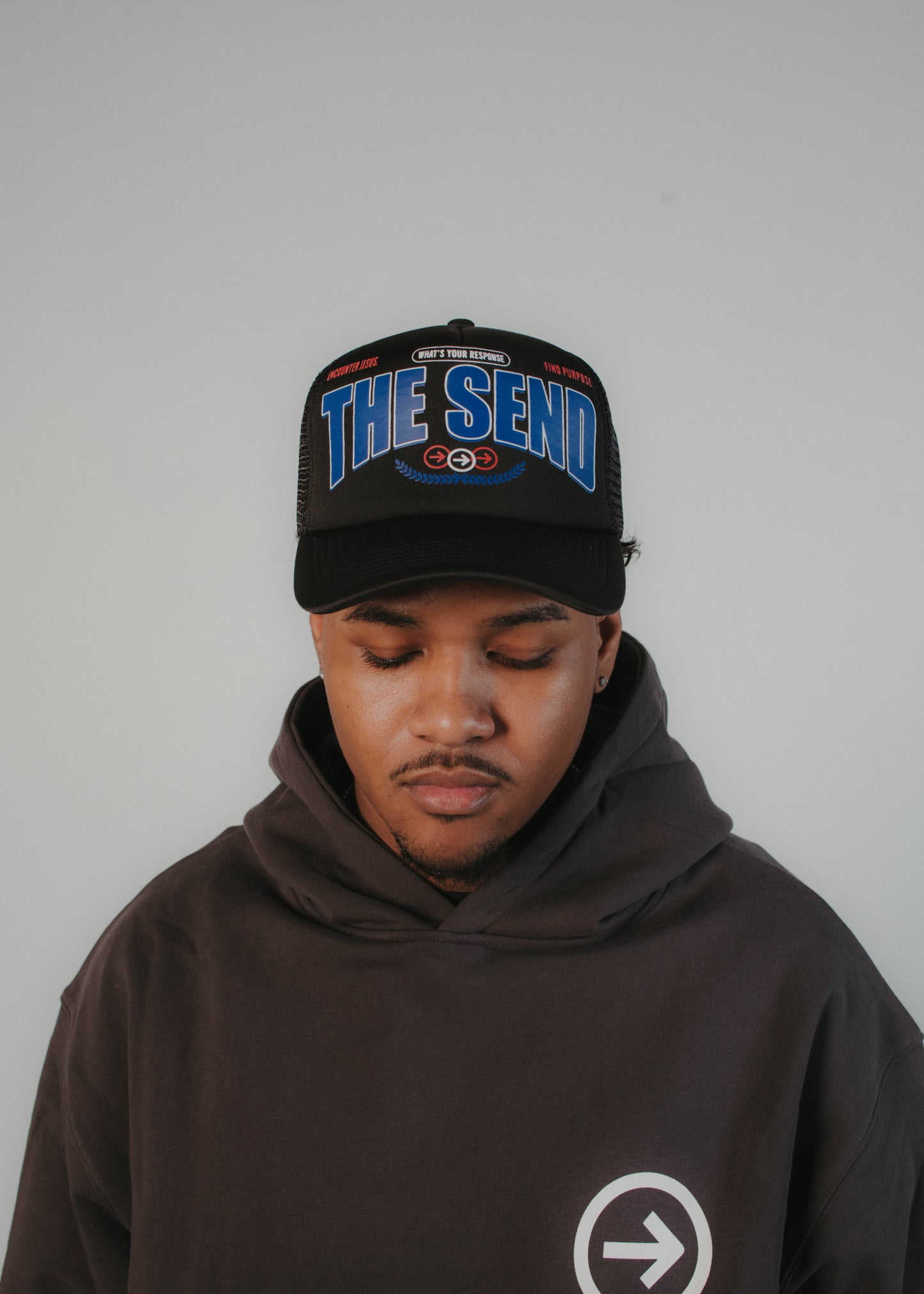 The Send Black Trucker Hat